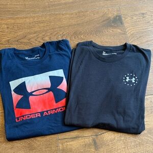 Under Armour Men’s Navy & Black Graphic Logo Tees Size- Large